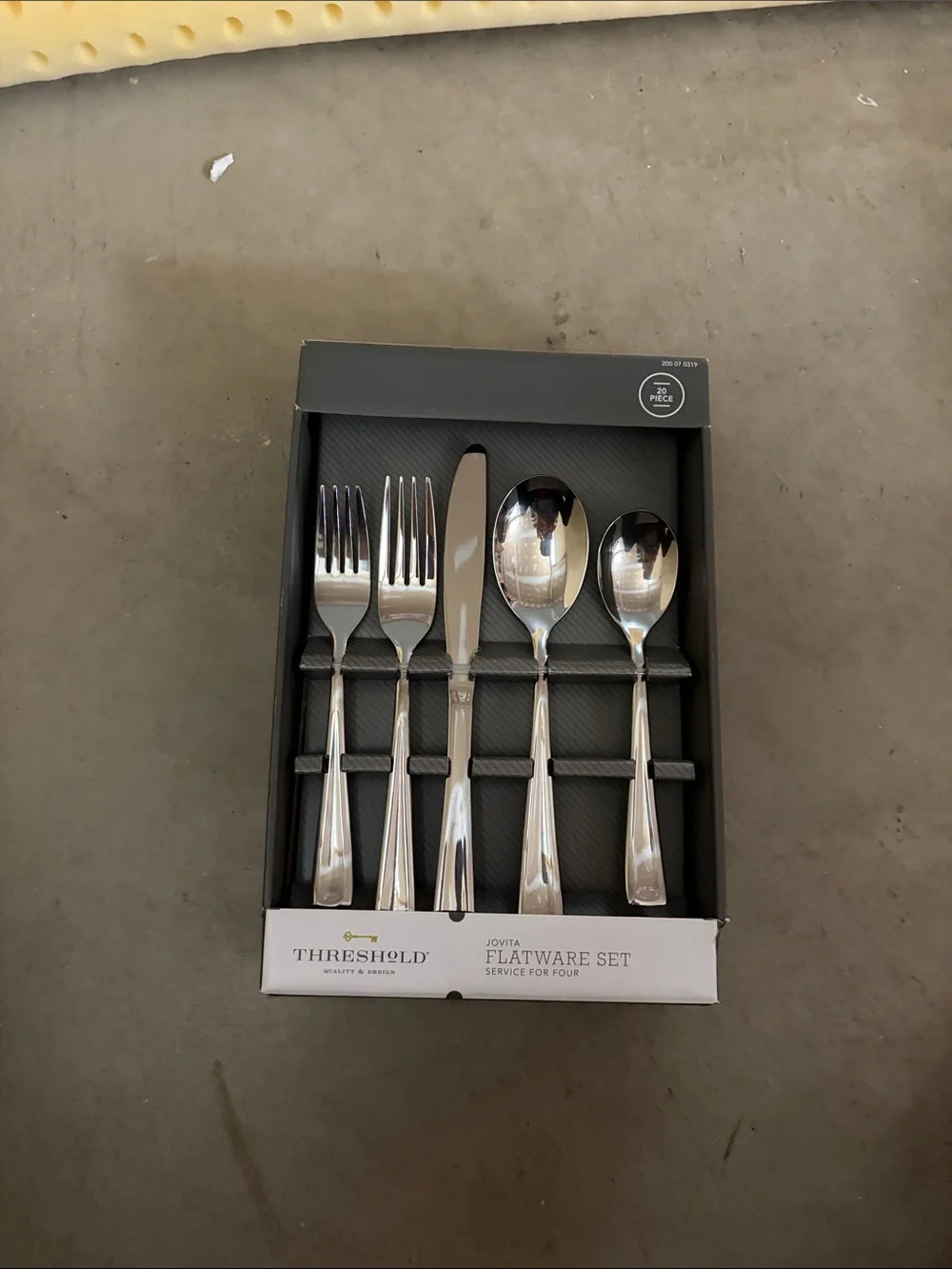 Threshold Stainless Steel Flatware Set in Polished Silver